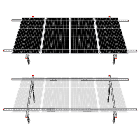 Système de Kit de supports de montage de panneaux solaires multi-pièces, réglables et étanches, respectueux de l'environnement, pour panneaux solaires 1 à 4 pièces