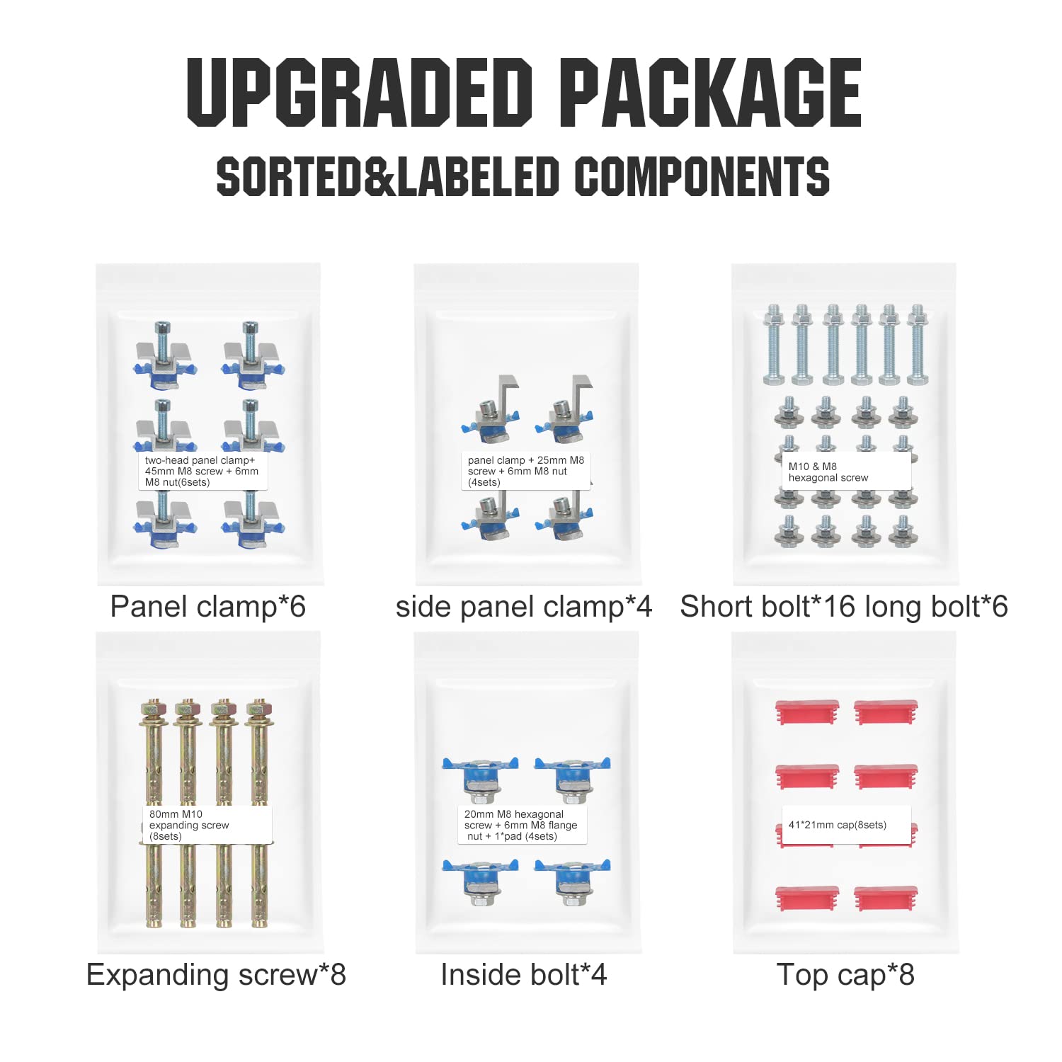 Système de Kit de supports de montage de panneaux solaires multi-pièces, réglables et étanches, respectueux de l'environnement, pour panneaux solaires 1 à 4 pièces