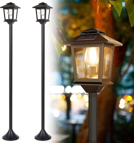 Décoration de jardin extérieure étanche, sol LED solaire Lmap avec lumière chaude