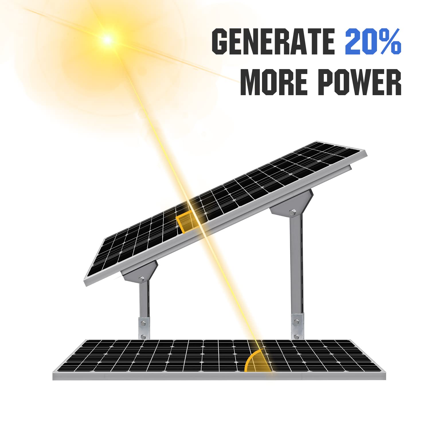 Système de Kit de supports de montage de panneaux solaires multi-pièces, réglables et étanches, respectueux de l'environnement, pour panneaux solaires 1 à 4 pièces