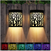 Style design Fashional extérieur jardin cour décoration métal durable étanche énergie solaire lampe murale en métal avec luminosité réglable changement de couleur