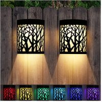 Style design Fashional extérieur jardin cour décoration métal durable étanche énergie solaire lampe murale en métal avec luminosité réglable changement de couleur